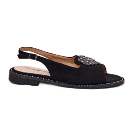 S.Barski Kvinnors sandaler med ett dekorativt hjärta S. Barski KV27-018 Svart