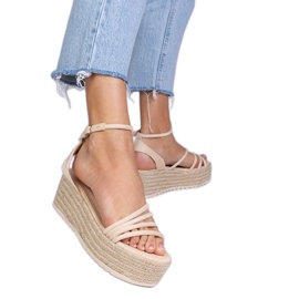 Beige Espadrilles på plattformen
