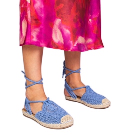 Flat -hankade espadrilles blå sandaler