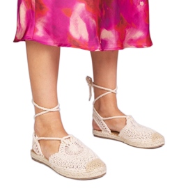 Flat -hankade espadrilles beige sandaler