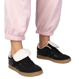 Svarta sneakers kvinnors sport sneakers