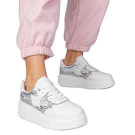 Vita sneakers med glitter