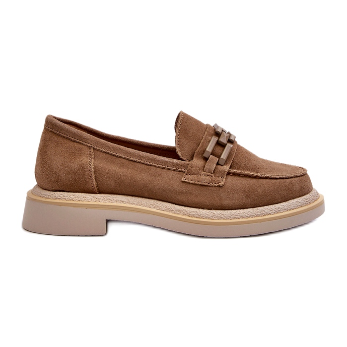 S.Barski Plattklackade mocka mockasiner med en TW101 brons-eller beige