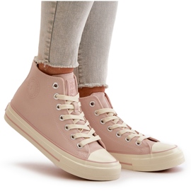 Isolerade sneakers för kvinnor gjorda av ekologiskt läder Rosa Big Star OO274933