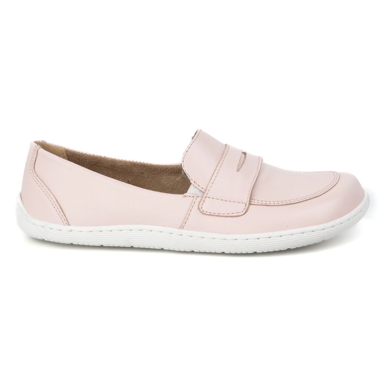 Olivier Barfota eleganta kvinnors minimalistiska läder loafers 1280 pulverrosa