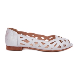 Jezzi Silver Openwork Ballerinas med bara fingrar silver-