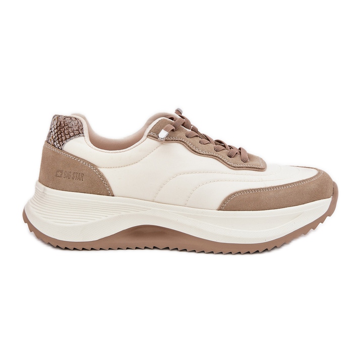 Kvinnors mocka sneakers på Big Star RR274A344 Hi-Polish Beige System