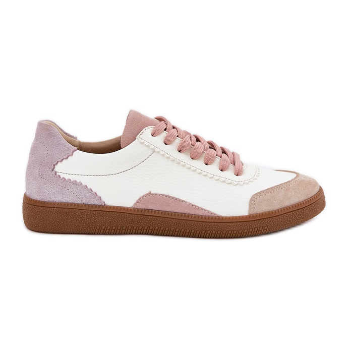 Kvinnors läder sneakers zazoo n1220 vit