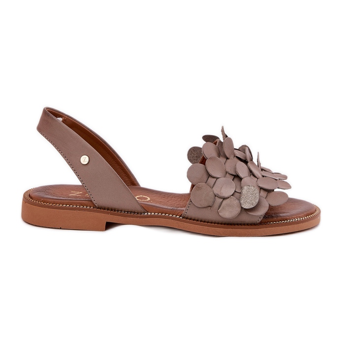 Zazoo Leve Sandals med en hjulsoo -anteckning lär 40425 Darpege beige