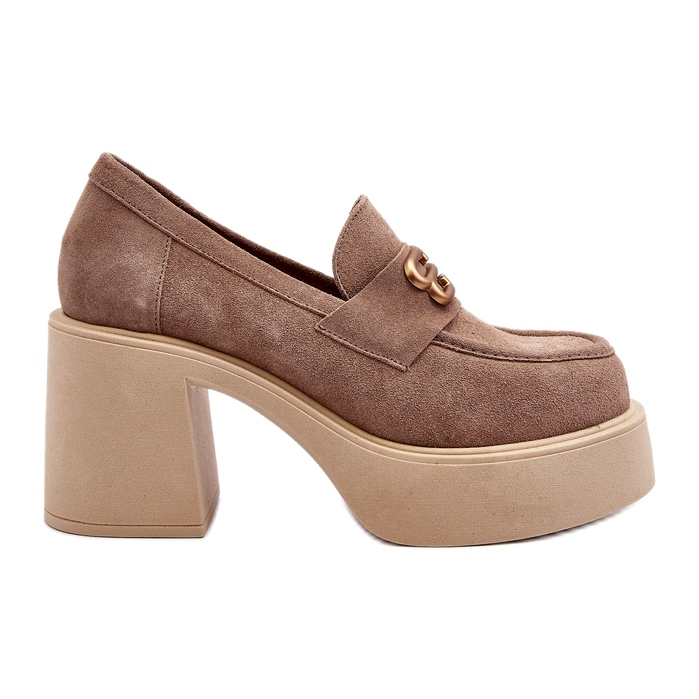 Zazoo 20170 Suedskor på en tjock post beige