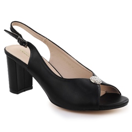 Kvinnors sandaler på Black Jezzi 6985 Post svart