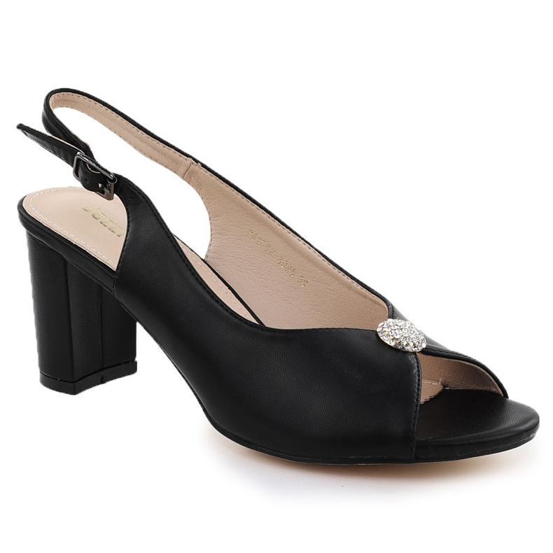 Kvinnors sandaler på Black Jezzi 6985 Post svart