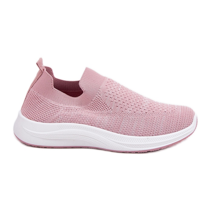 Slip-on sportskor i tyg för kvinnor, rosa