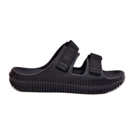 Big Star Kvinnors skum flip flops med stor stjärna RR274A527 svart kardborrband