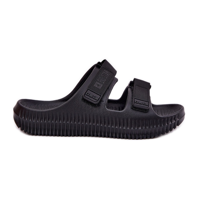 Big Star Kvinnors skum flip flops med stor stjärna RR274A527 svart kardborrband