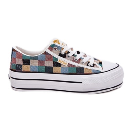 Mönstrade kvinnors sneakers på Lee Cooper LCW-25-31-3441L Multicolor Platform beige