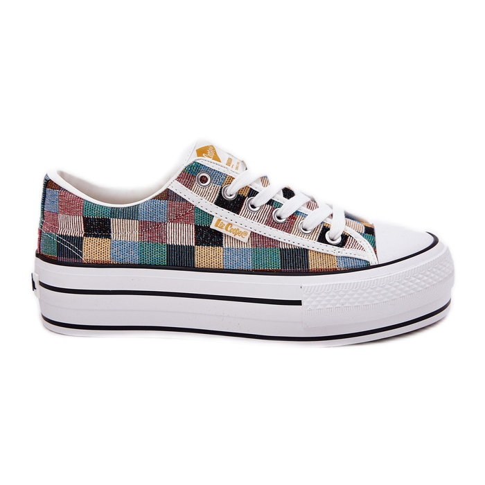 Mönstrade kvinnors sneakers på Lee Cooper LCW-25-31-3441L Multicolor Platform beige