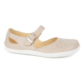 Barefoot Barefoot Women's Olivier 1284 - Läderskor med spänne för vardagliga och eleganta beige stiliseringar