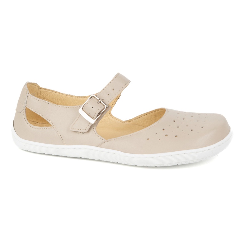 Barefoot Barefoot Women's Olivier 1284 - Läderskor med spänne för vardagliga och eleganta beige stiliseringar
