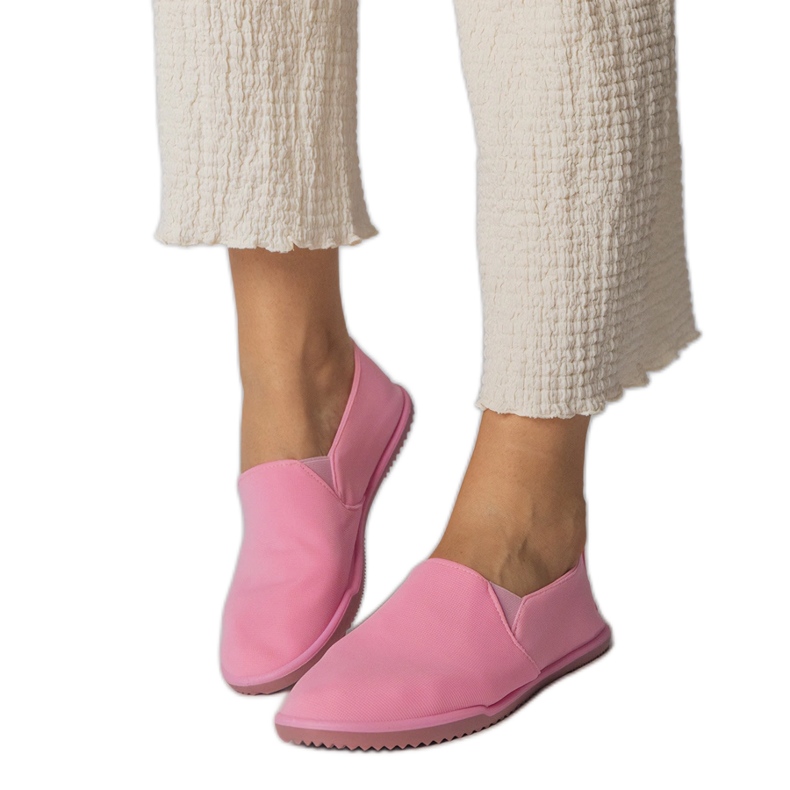 Rosa kvinnors slip -up sneakers