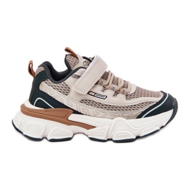 Sneakers sportsportskor för beige kardborrband