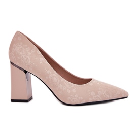 Vinceza Eleganta pumpar på Vincez 62223 beige pelare