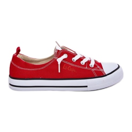 Material Kvinnors sneakers Lee Cooper LCW-25-02-3298L Röd