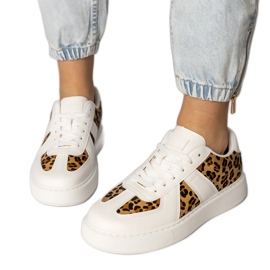 Kvinnors vita pantter-sneakers