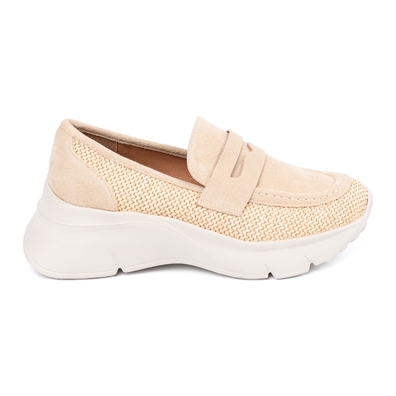 Seastar Lätt beige skor på en tjock sula