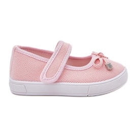 Barnballerinor med en rosa båge