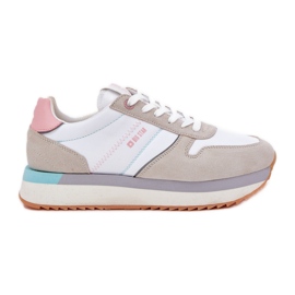 Kvinnors mocka sneakers Big Star RR274A047 Hi-Polish Beige-White System