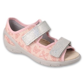 Befado barnsandaler pu 063p014 läderinsats rosa