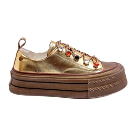 Platformsneakers dam GOE NN2N4055 Guld gyllene