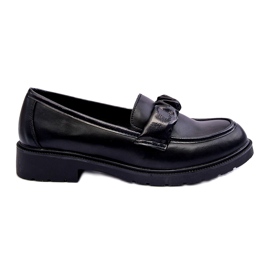 S.Barski Flat -hankade läderloafers svarta med dekoration S. Barski HY335