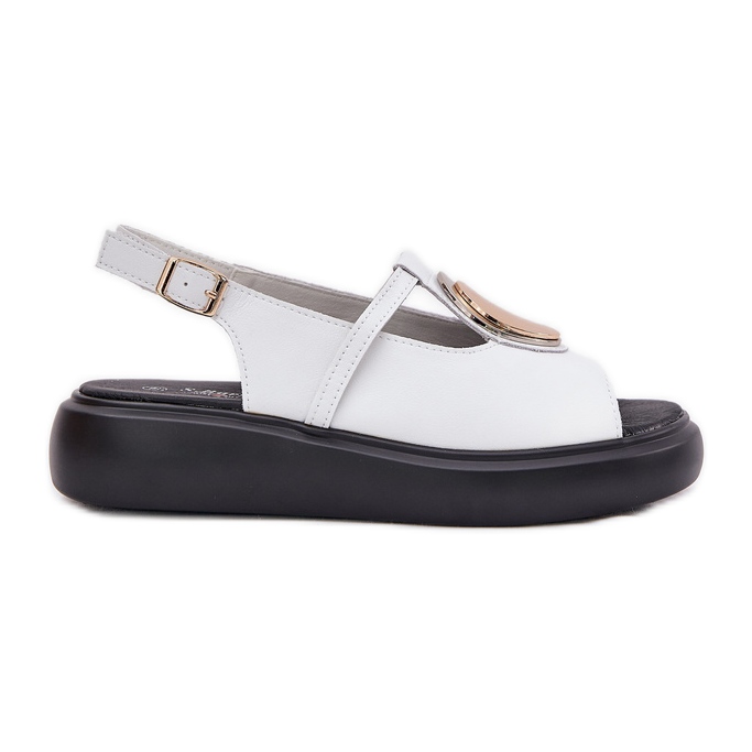 S.Barski Läder eleganta kvinnors sandaler S. Barski GR51-603 Vit