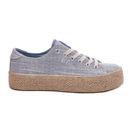 Kvinnors sneakers på plattformen med Lee Cooper LCW-25-02-3283 Blue Braid blå