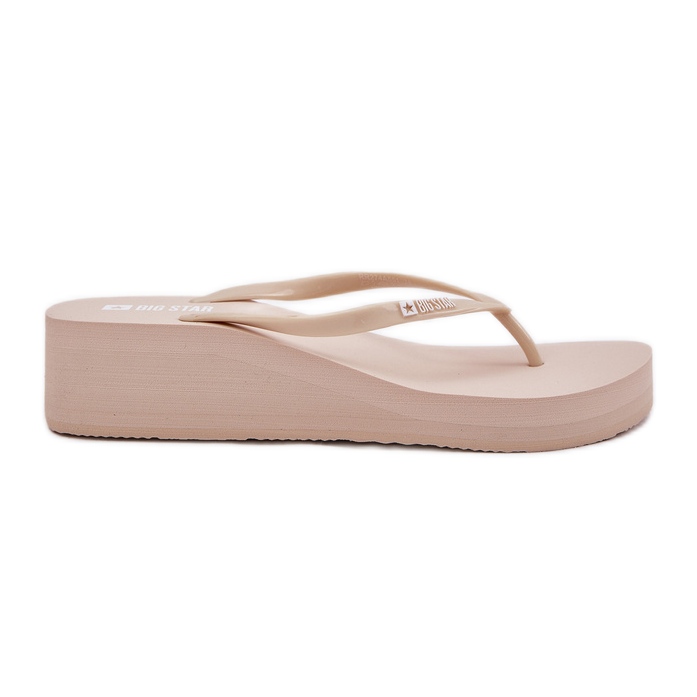 Kvinnors flip -flops på kilar Big Star RR274A551 Beige