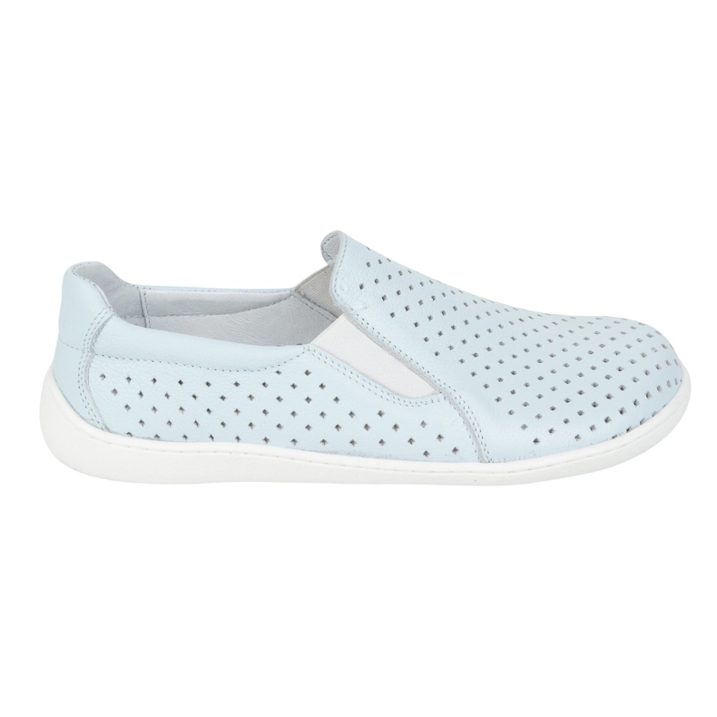 Olivier Barfota kvinnors minimalistiska öppna läderskor slip -in blå