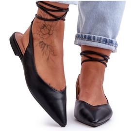 Kvinnor bundna ballerinas svarta sandaler