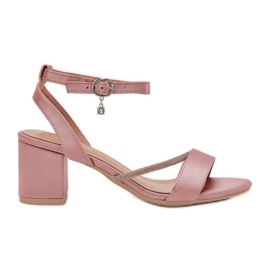 Kvinnors sandaler på pelaren med Vinceza 20268 Pink Zircons rosa