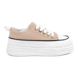 Shelvt Beige sneakers på plattformen