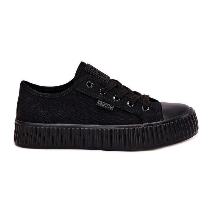 Kvinnors material sneakers på Big Star RR274775 Black Platform svart
