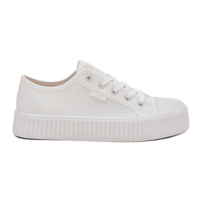 Kvinnors material sneakers på Big Star RR274776 Vit plattform