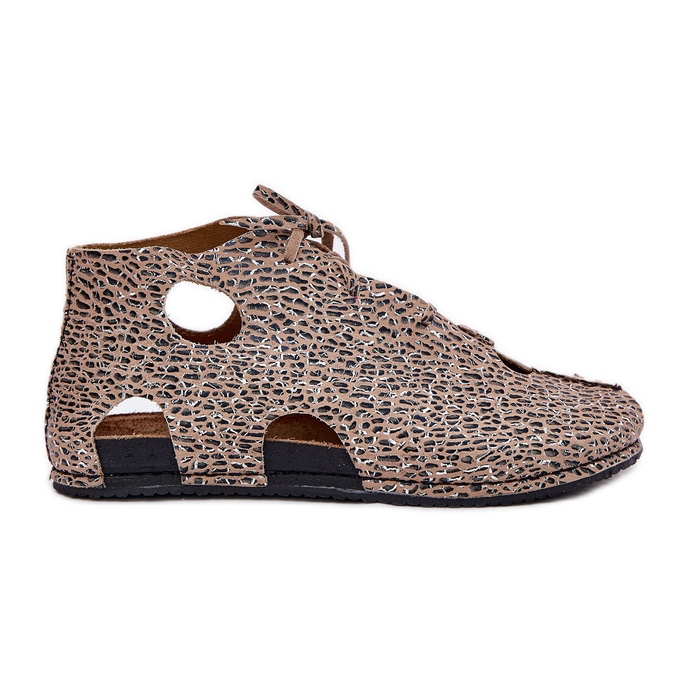 Mönstrad läderskövlar Maciejka 03426-49 Leopardtryck beige