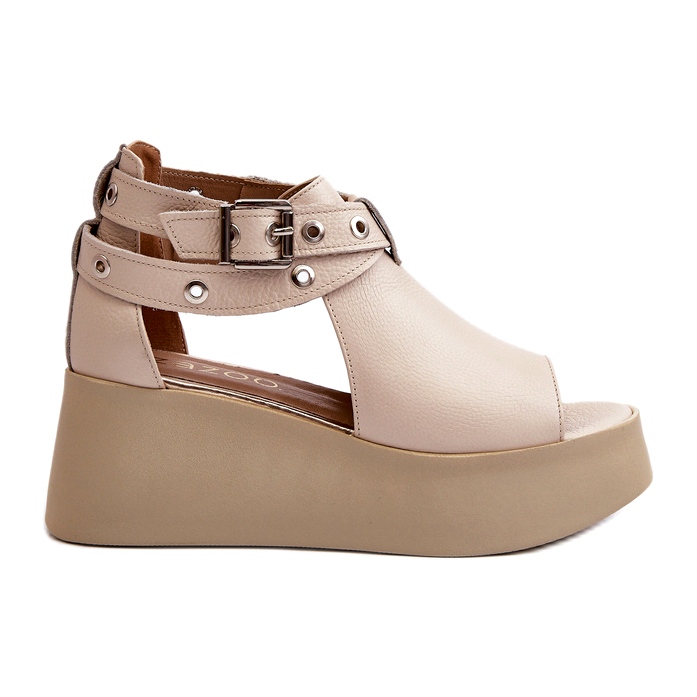 Zazoo 1732 lädersandaler, beige