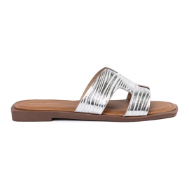 Sergio Leone Silverflip flops med en fyrkantig tå