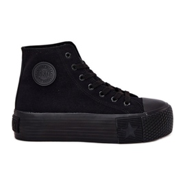 Kvinnors sneakers på Big Star RR274742 Black Platform svart
