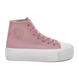 Kvinnors sneakers på plattformen Big Star RR274739 Pink rosa