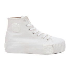 Kvinnors sneakers på plattformen Big Star RR274743 White vit