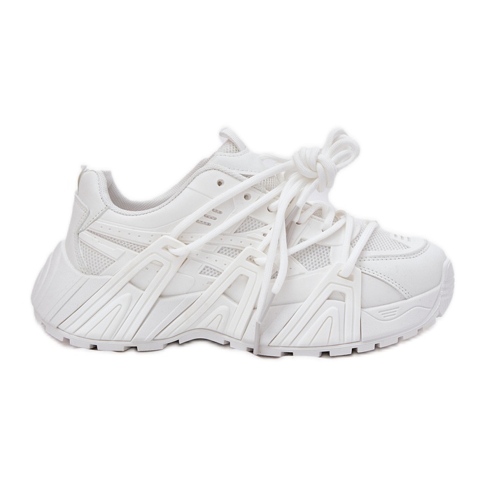 Kvinnors sneakers med dubbel snörning vit